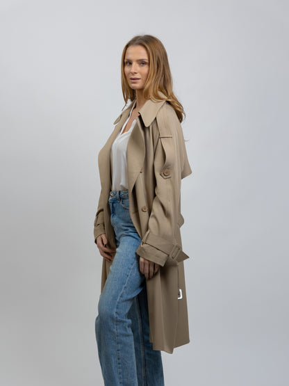 TRENCH LONG À CEINTURE