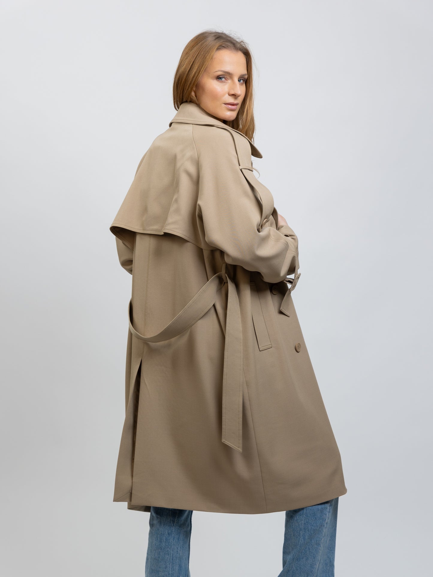 TRENCH LONG À CEINTURE
