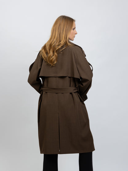 TRENCH LONG À CEINTURE