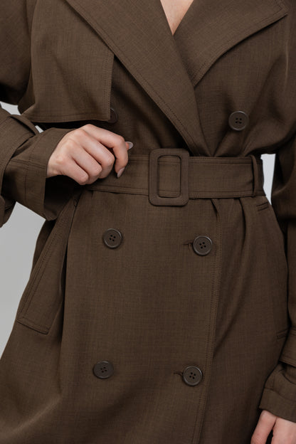 TRENCH LONG À CEINTURE
