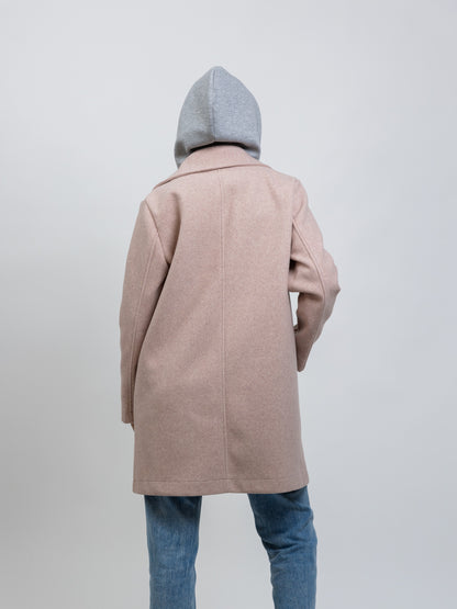 MANTEAU FAUX 2 PIÈCES AVEC CAPUCHE CONTRASTÉE - K-ZELL PARIS