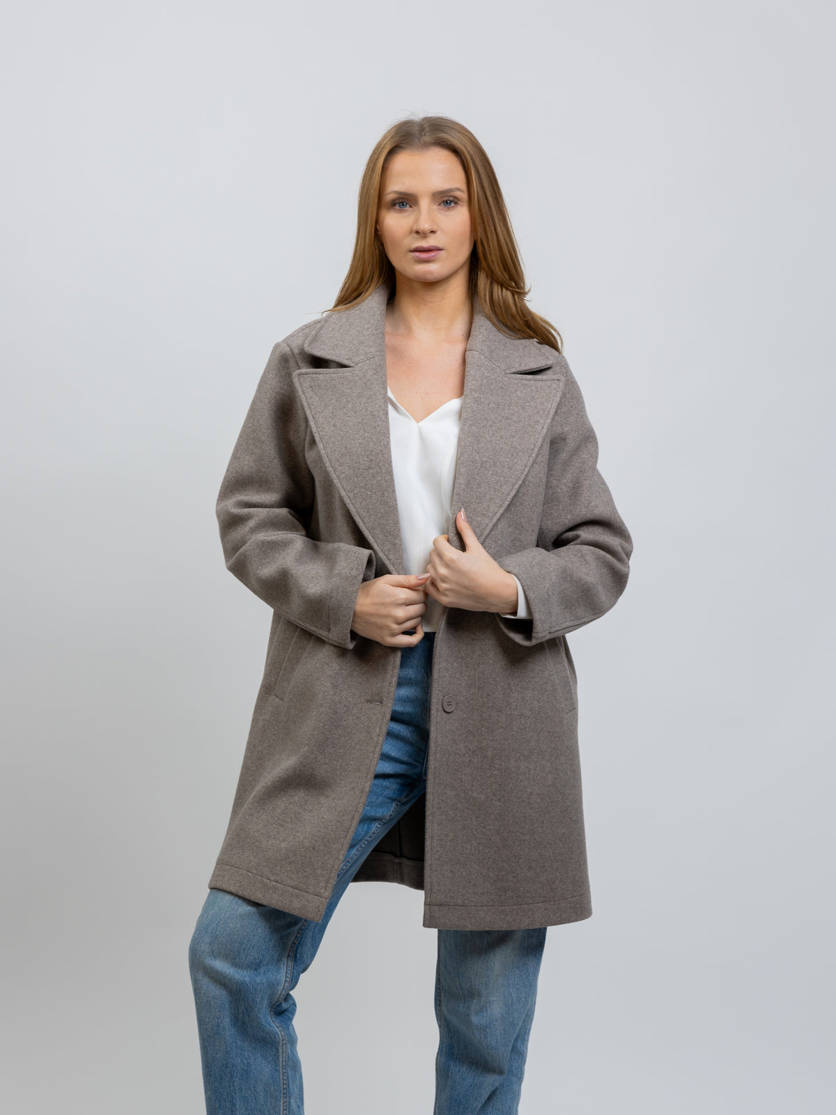 MANTEAU FAUX 2 PIÈCES AVEC CAPUCHE CONTRASTÉE - K-ZELL PARIS