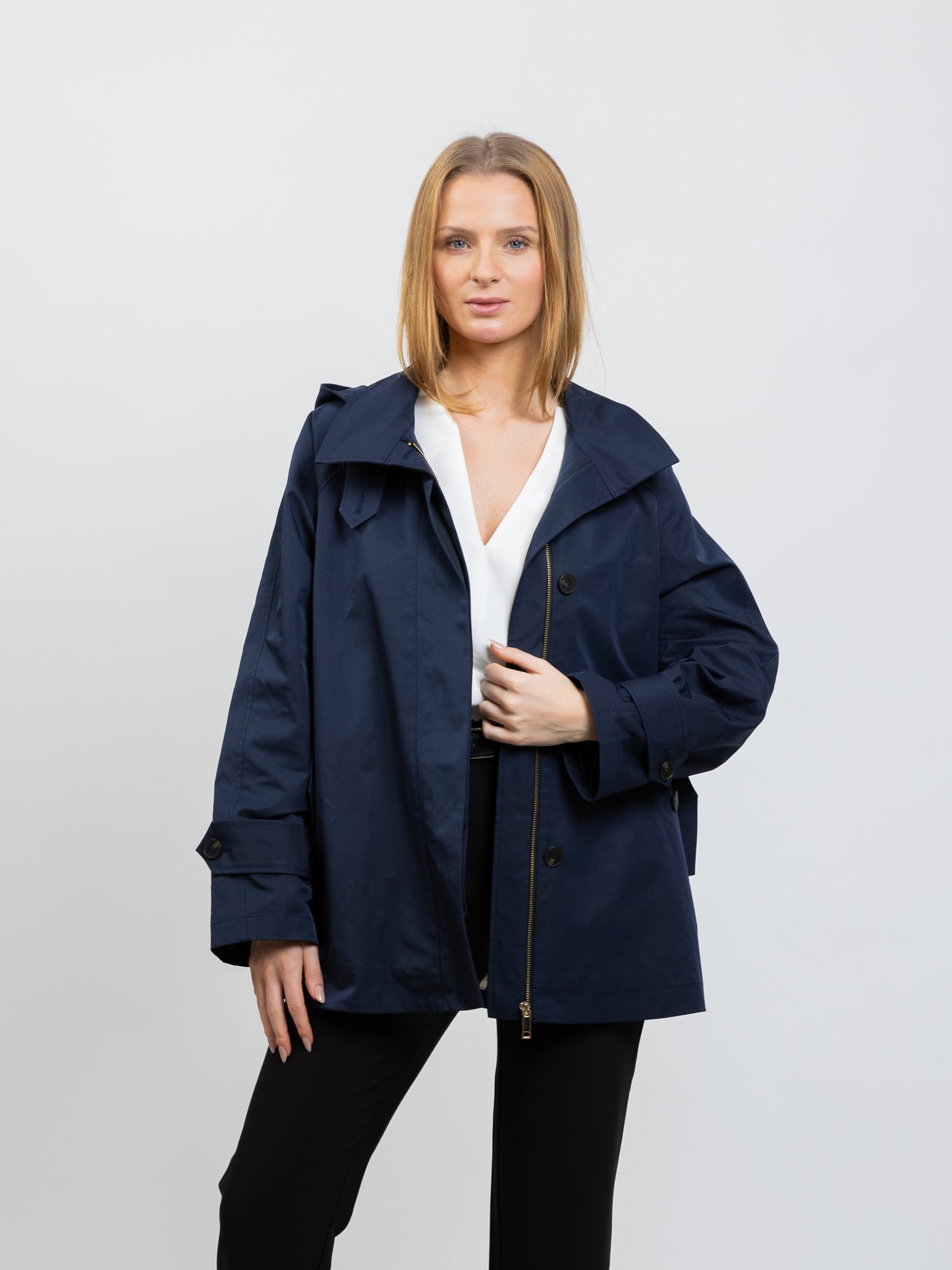 PARKA À CAPUCHE AVEC MOTIF CARREAUX