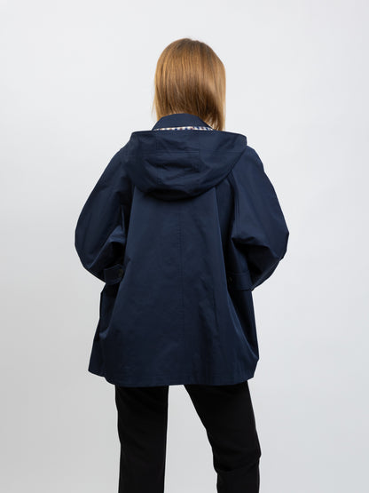 PARKA À CAPUCHE AVEC MOTIF CARREAUX