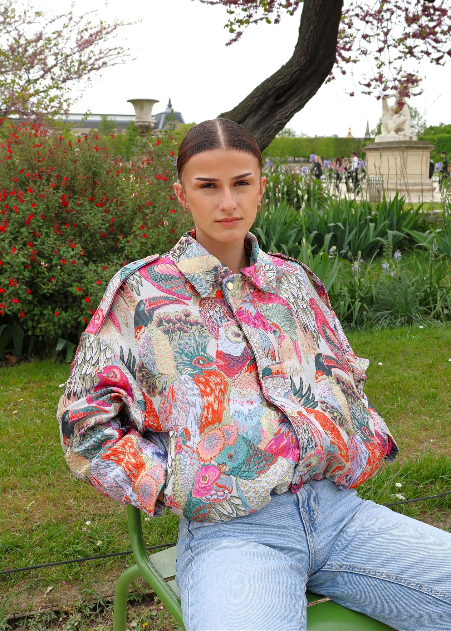 VESTE À MOTIF JACQUARD MÉTALLISÉ