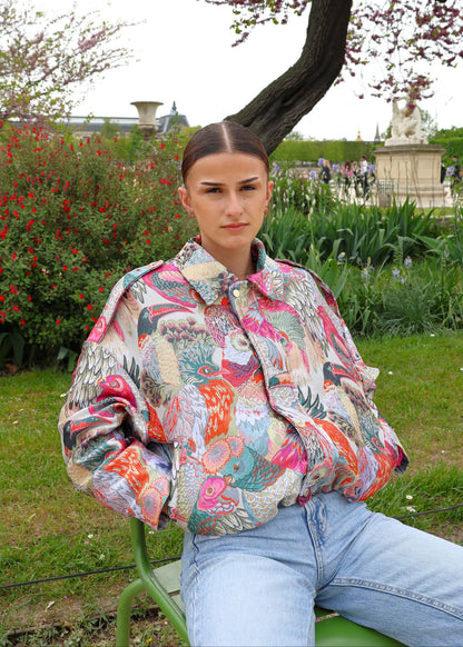 VESTE À MOTIF JACQUARD MÉTALLISÉ