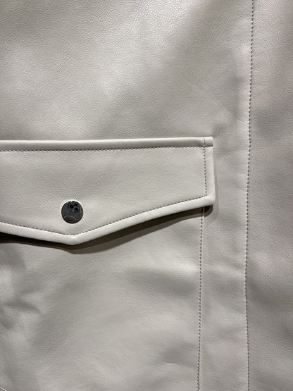 VESTE UTILITAIRE MI-LONGUE EN SIMILICUIR