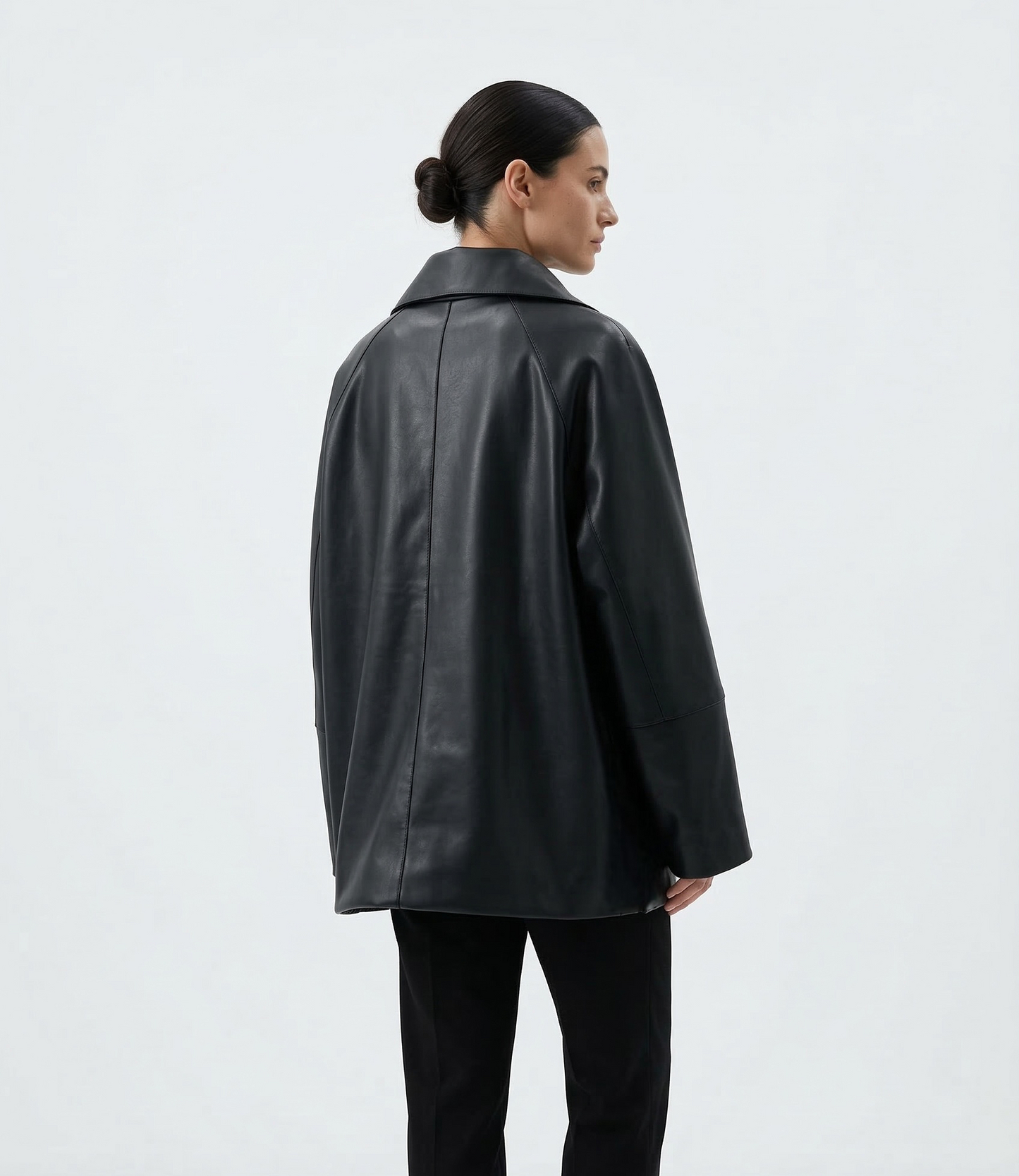 VESTE UTILITAIRE MI-LONGUE EN SIMILICUIR