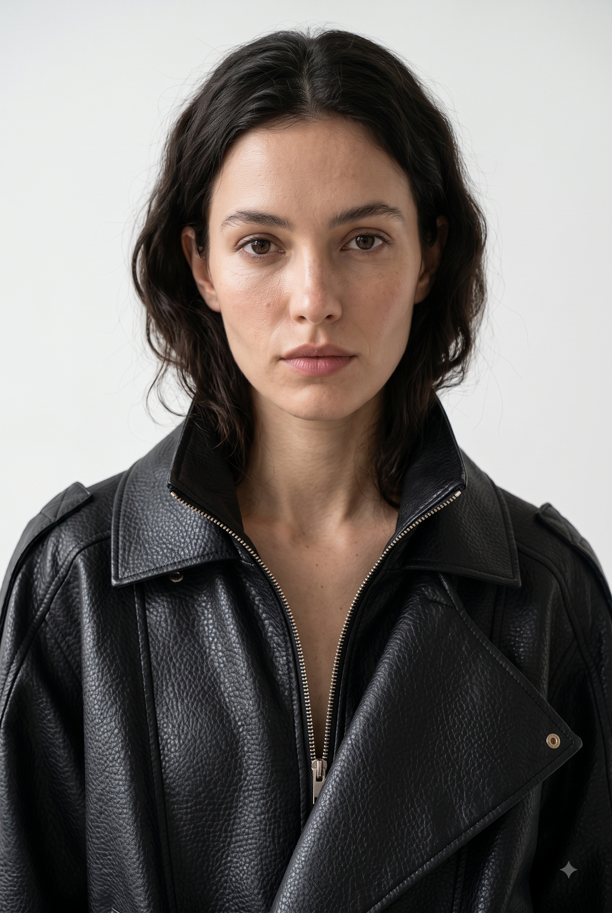 VESTE BIKER SIMILICUIR GRAINÉ À DOUBLE COL - K-ZELL PARIS