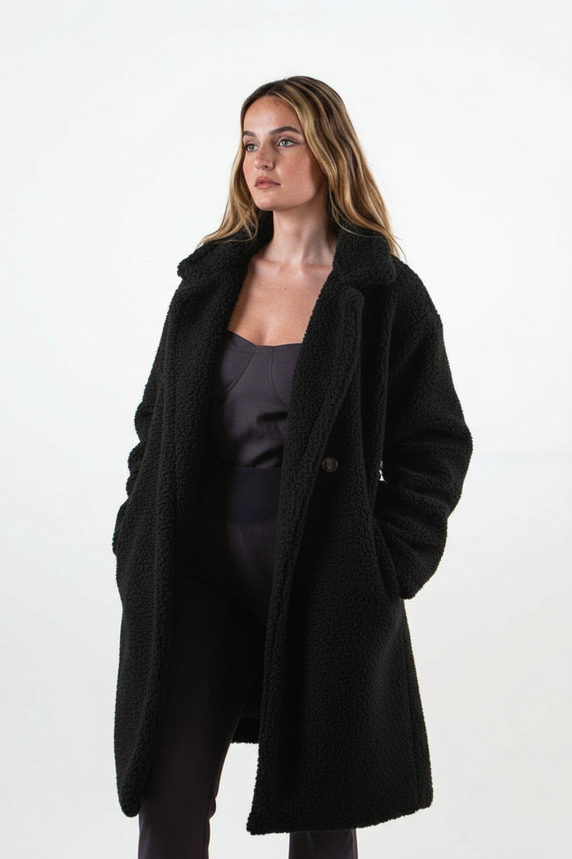MANTEAU MI-LONG EN MOUMOUTE
