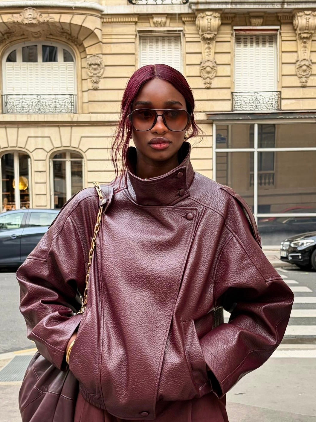 BLOUSON MOTARD EN SIMILICUIR