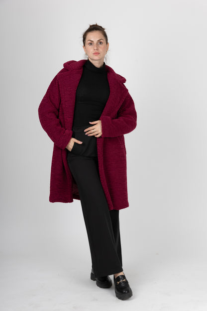 MANTEAU MI-LONG EN MOUMOUTE