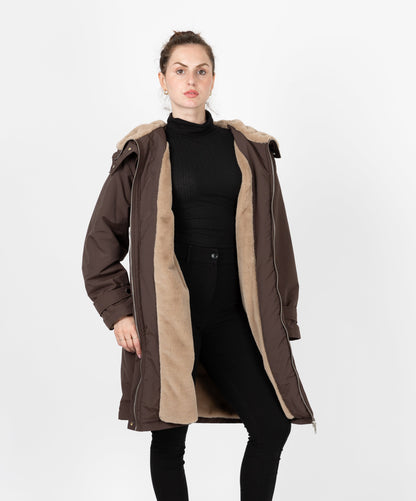 PARKA À CAPUCHE EN FAUSSE FOURRURE