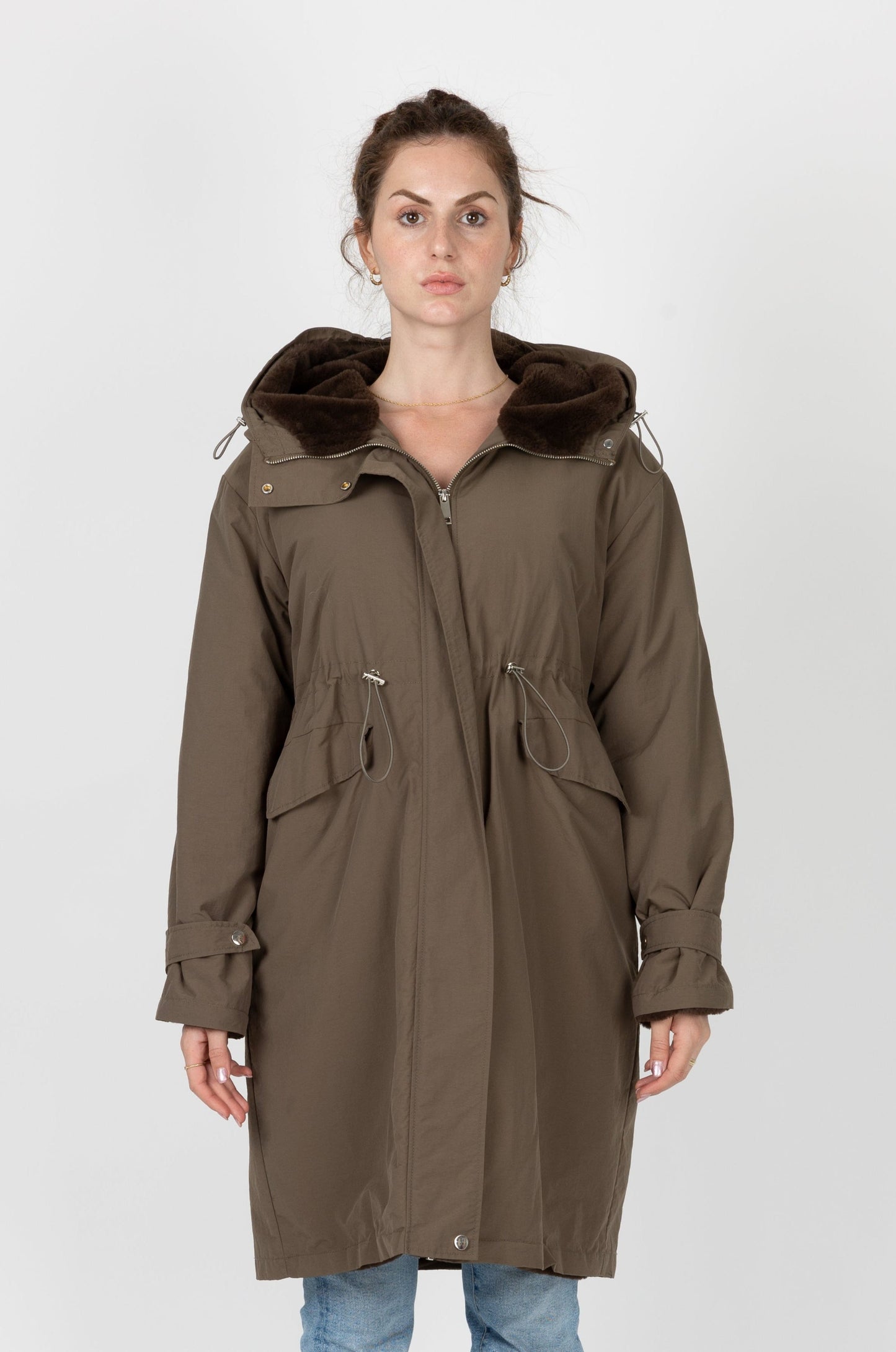 PARKA À CAPUCHE EN FAUSSE FOURRURE