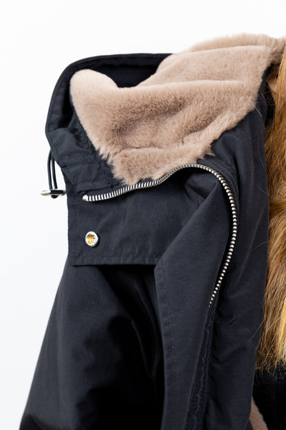 PARKA À CAPUCHE EN FAUSSE FOURRURE
