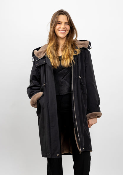 PARKA À CAPUCHE EN FAUSSE FOURRURE