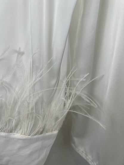 CHEMISE SATINÉE À PLUMES Femme - K-ZELL PARIS
