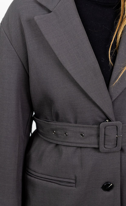 BLAZER MI-LONG A CEINTURE Femme - K-ZELL PARIS