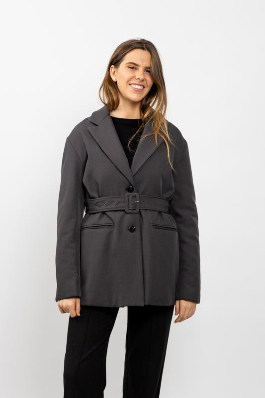 BLAZER MI-LONG Á CEINTURE