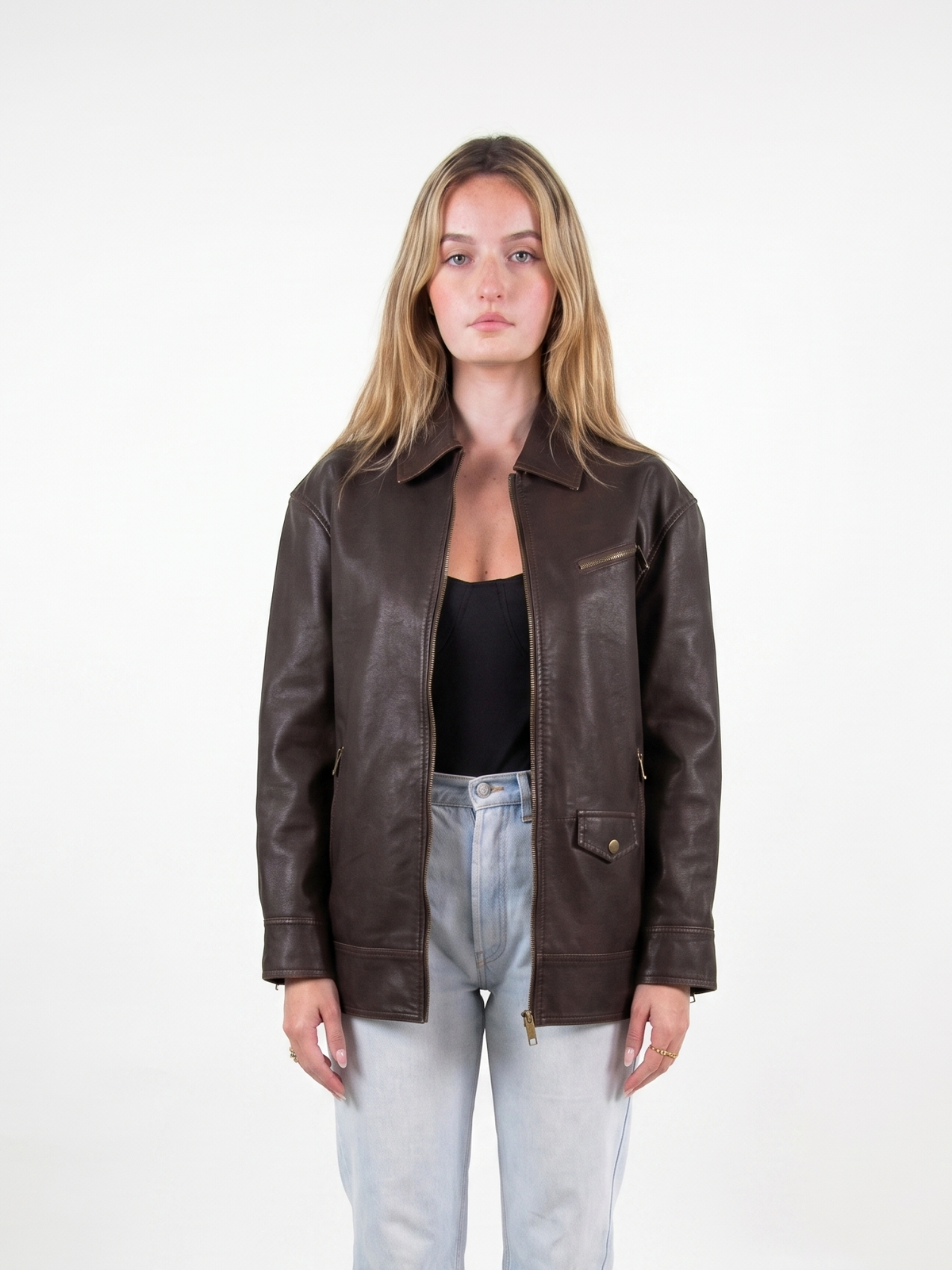 VESTE VINTAGE EN SIMILICUIR Femme - K-ZELL PARIS