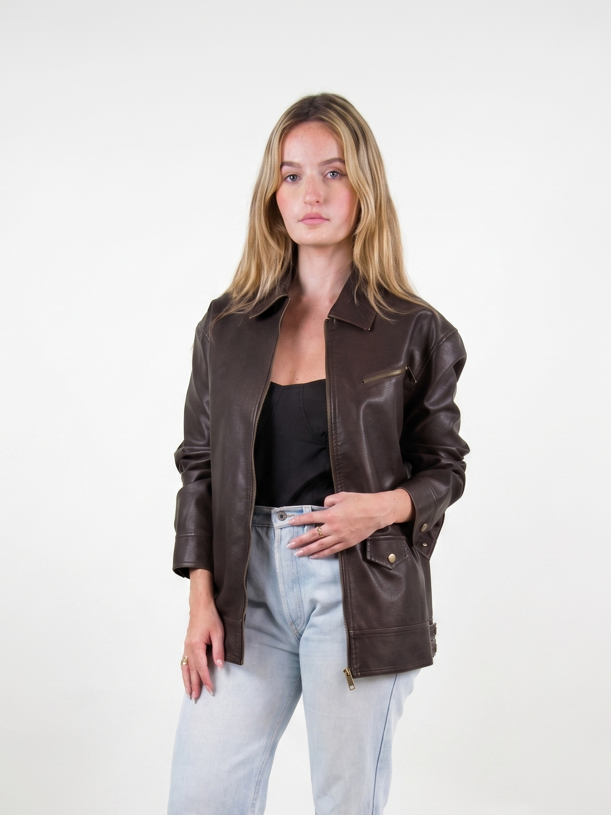 VESTE VINTAGE EN SIMILICUIR Femme - K-ZELL PARIS