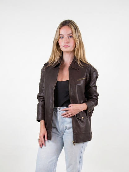 VESTE VINTAGE EN SIMILICUIR Femme - K-ZELL PARIS