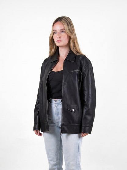 VESTE VINTAGE EN SIMILICUIR Femme - K-ZELL PARIS