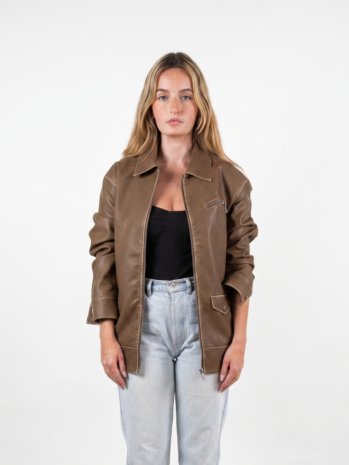VESTE VINTAGE EN SIMILICUIR Femme - K-ZELL PARIS