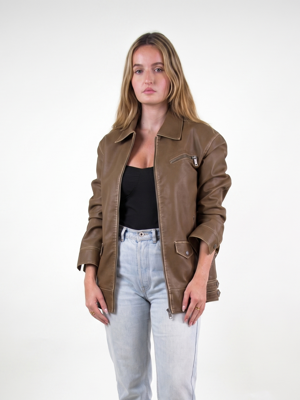 VESTE VINTAGE EN SIMILICUIR Femme - K-ZELL PARIS