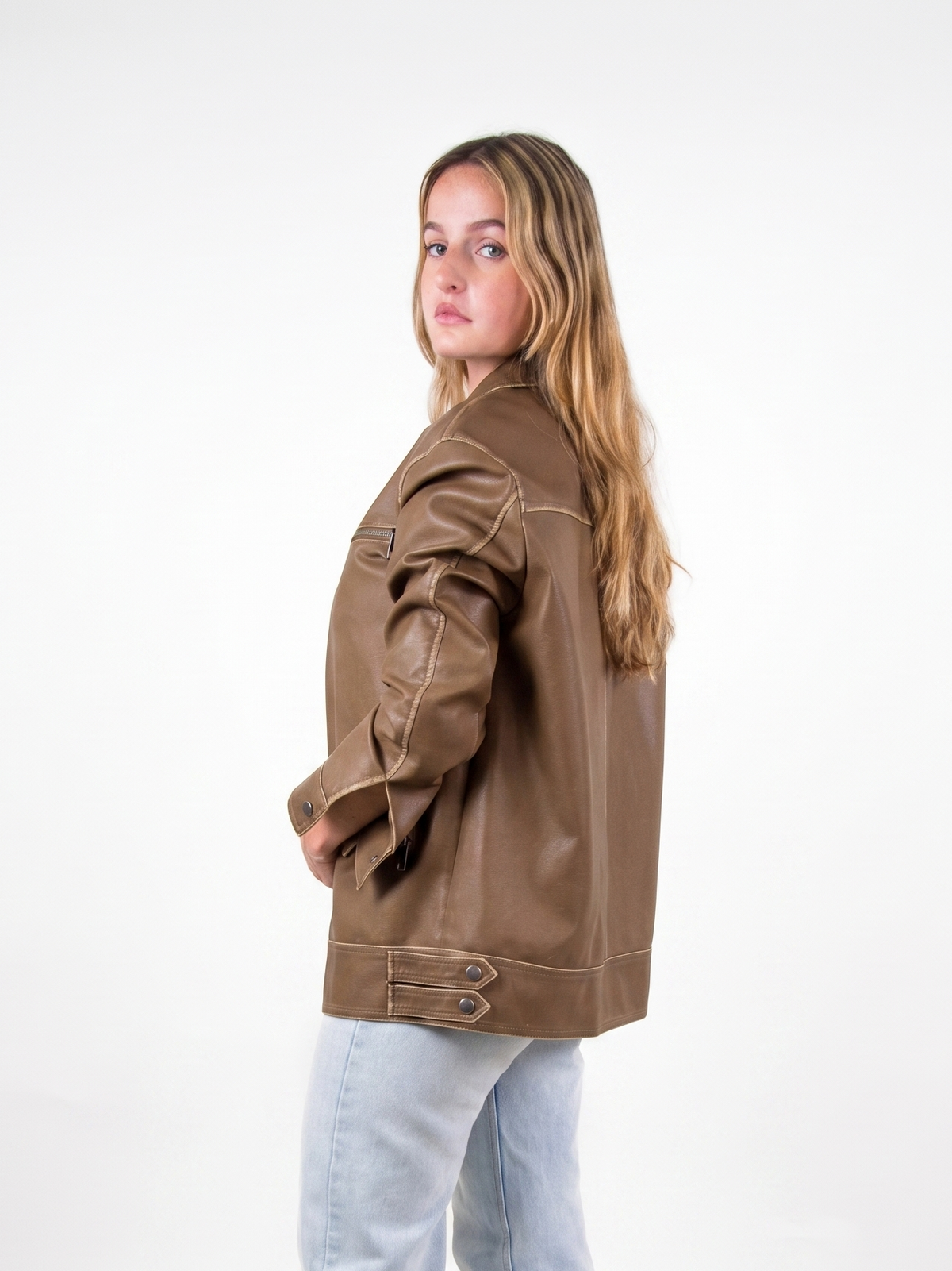 VESTE VINTAGE EN SIMILICUIR Femme - K-ZELL PARIS