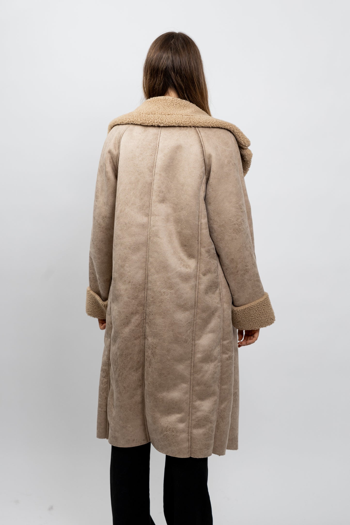 MANTEAU AVIATEUR LONG INTERIEUR FAUSSE FOURRURE