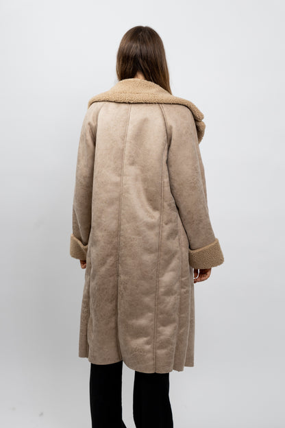 MANTEAU AVIATEUR LONG INTERIEUR FAUSSE FOURRURE