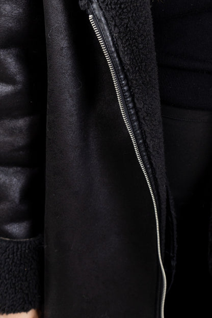 MANTEAU AVIATEUR LONG INTERIEUR FAUSSE FOURRURE