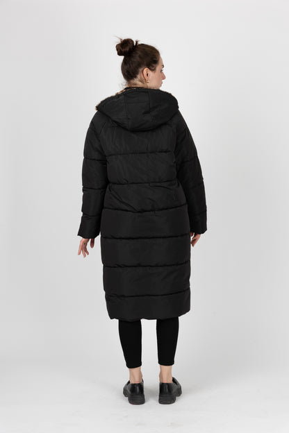 DOUDOUNE LONGUE RÉVERSIBLE EN IMPRIMÉ LÉOPARD