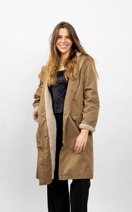 PARKA Á CAPUCHE INTÉRIEUR FAUSSE FOURRURE