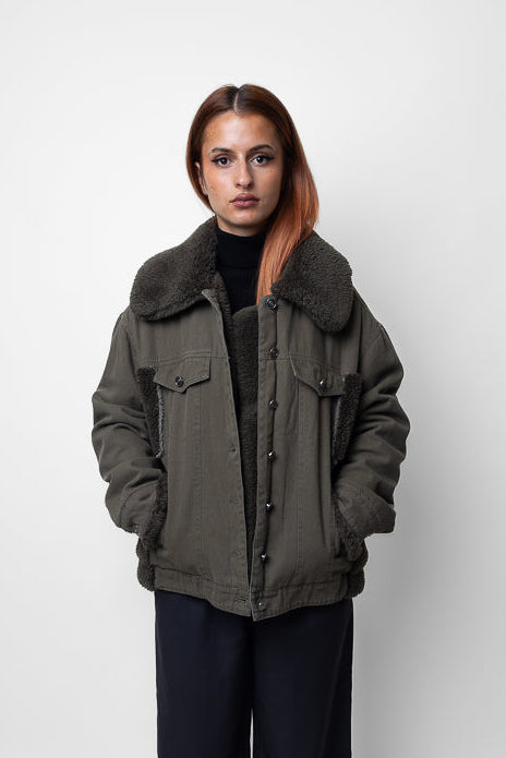 VESTE EN JEANS OVERSIZE DÉTAILS MOUTON Femme - K-ZELL PARIS