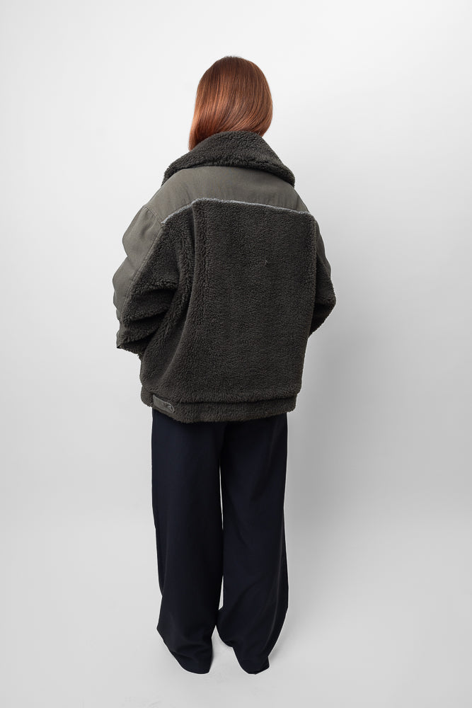 VESTE EN JEANS OVERSIZE DÉTAILS MOUTON Femme - K-ZELL PARIS