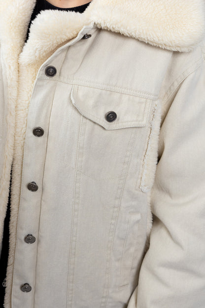 VESTE EN JEANS OVERSIZE DÉTAILS MOUTON Femme - K-ZELL PARIS