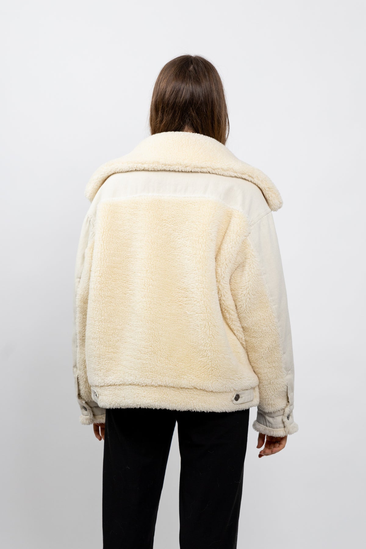 VESTE EN JEANS OVERSIZE DÉTAILS MOUTON Femme - K-ZELL PARIS