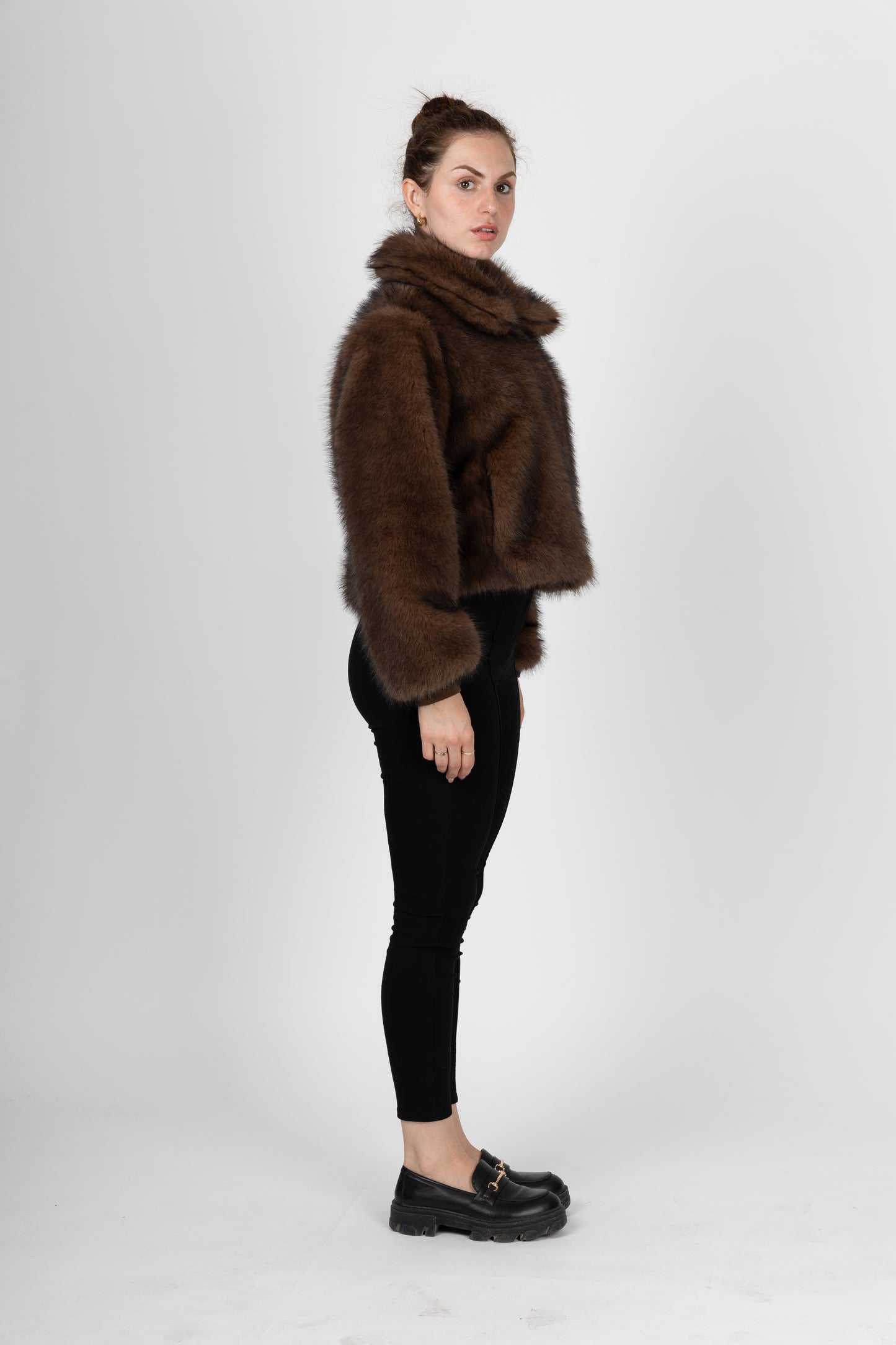 VESTE A ZIP EN FAUSSE FOURRURE