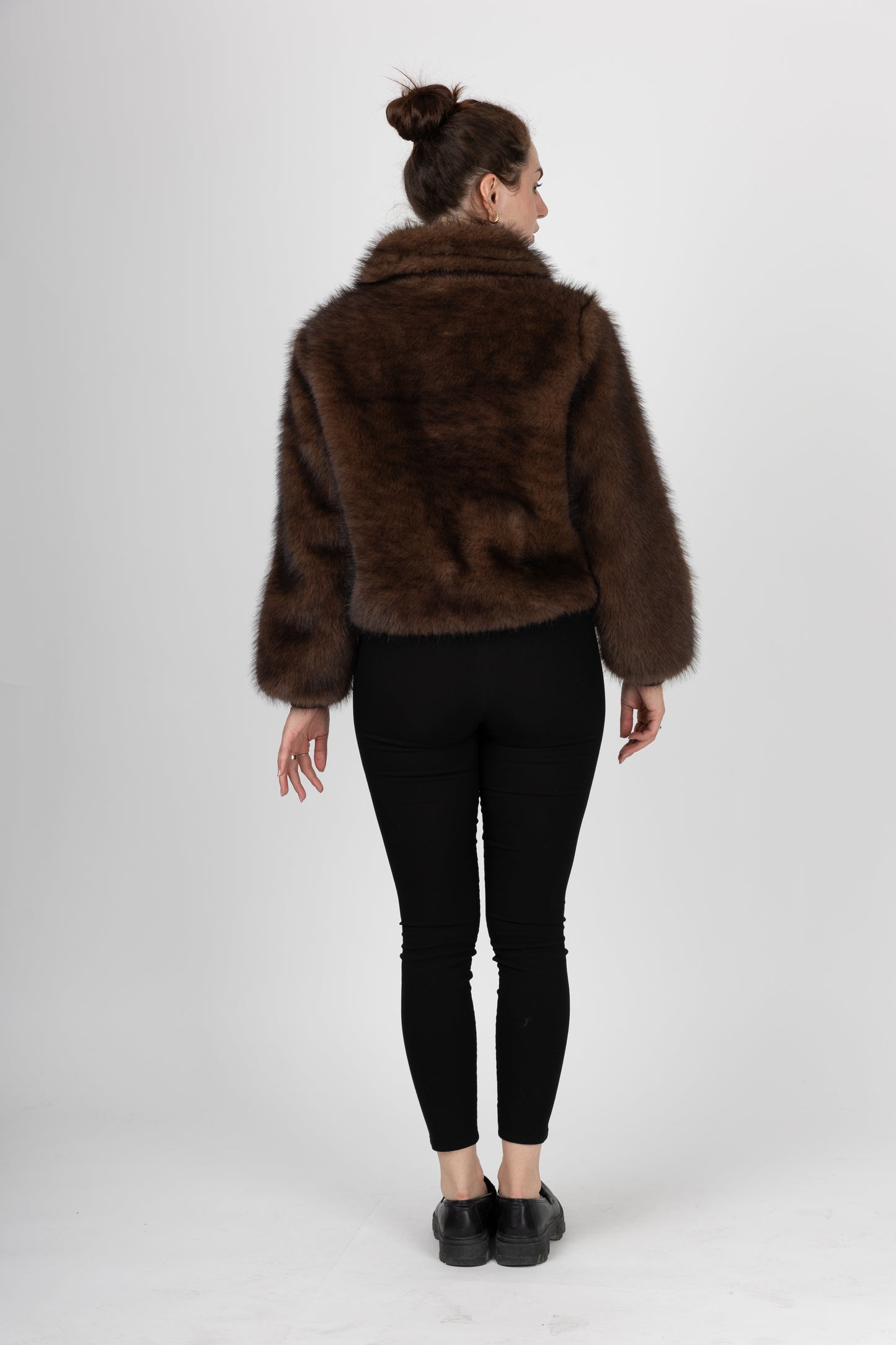 VESTE A ZIP EN FAUSSE FOURRURE