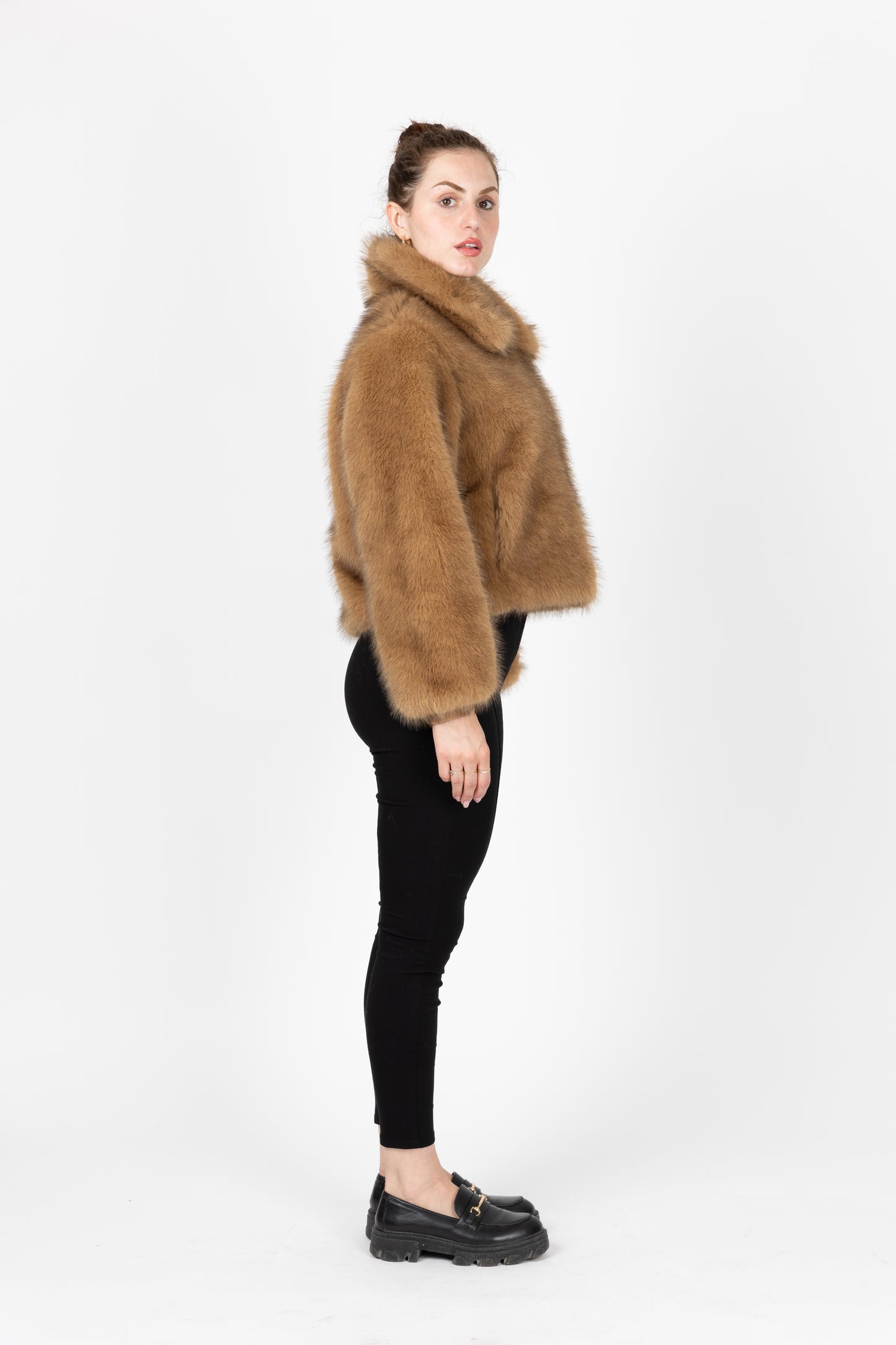 VESTE A ZIP EN FAUSSE FOURRURE