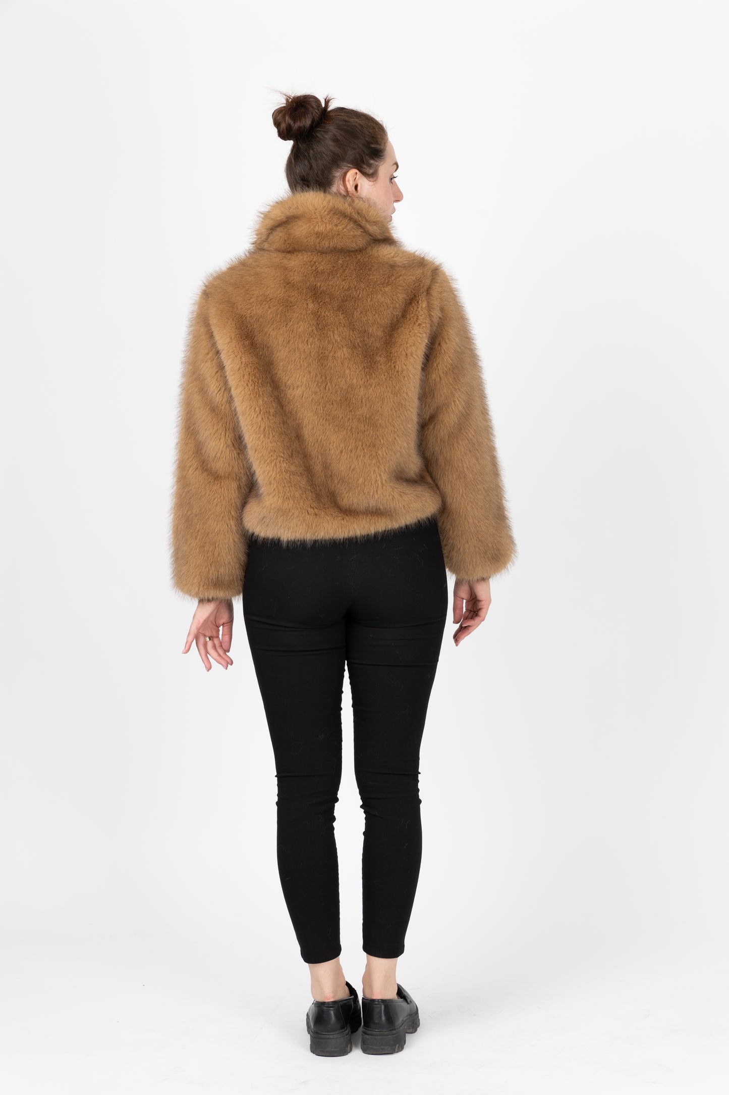 VESTE A ZIP EN FAUSSE FOURRURE