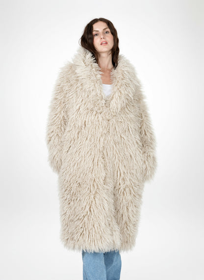 MANTEAU LONG EN FAUSSE FOURRURE