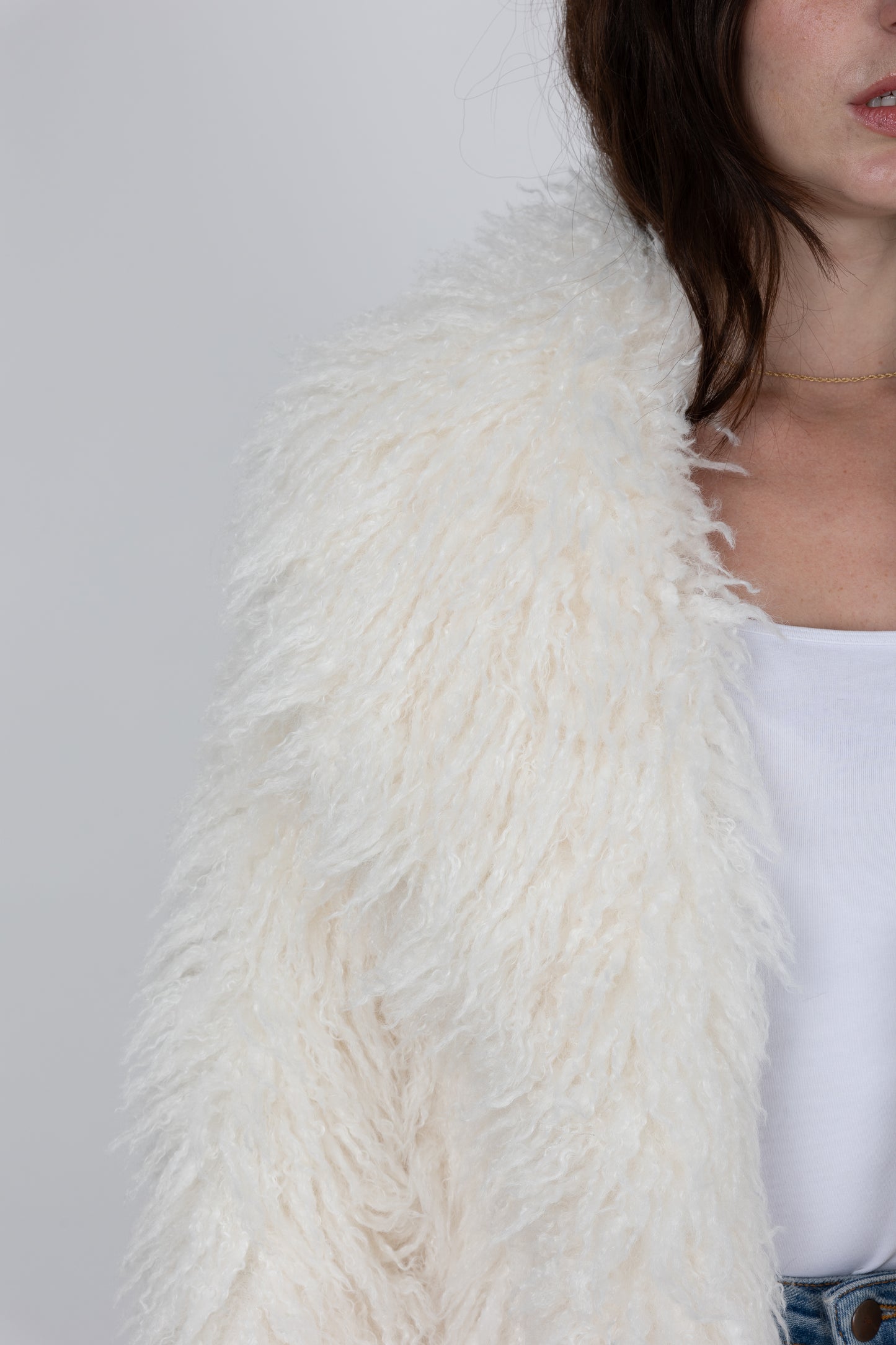 MANTEAU LONG EN FAUSSE FOURRURE