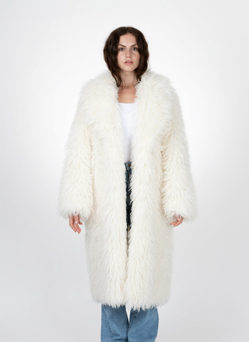 MANTEAU LONG EN FAUSSE FOURRURE