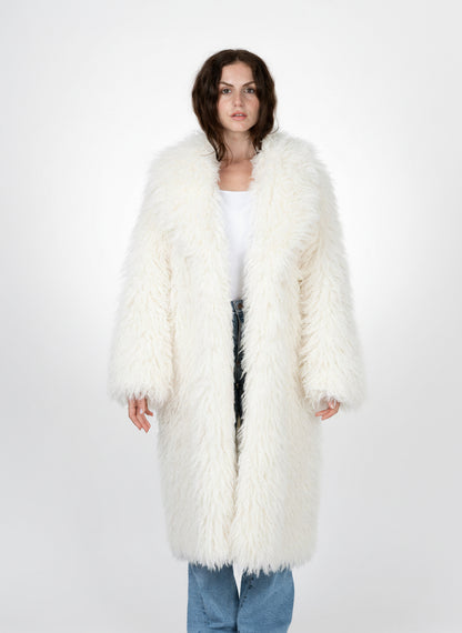 MANTEAU LONG EN FAUSSE FOURRURE