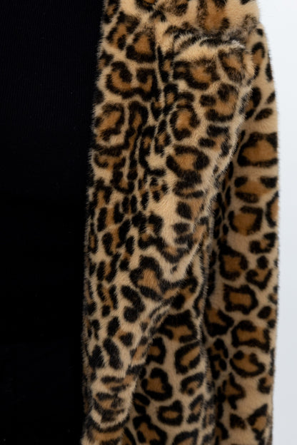 MANTEAU LÉOPARD EN FAUSSE FOURRURE