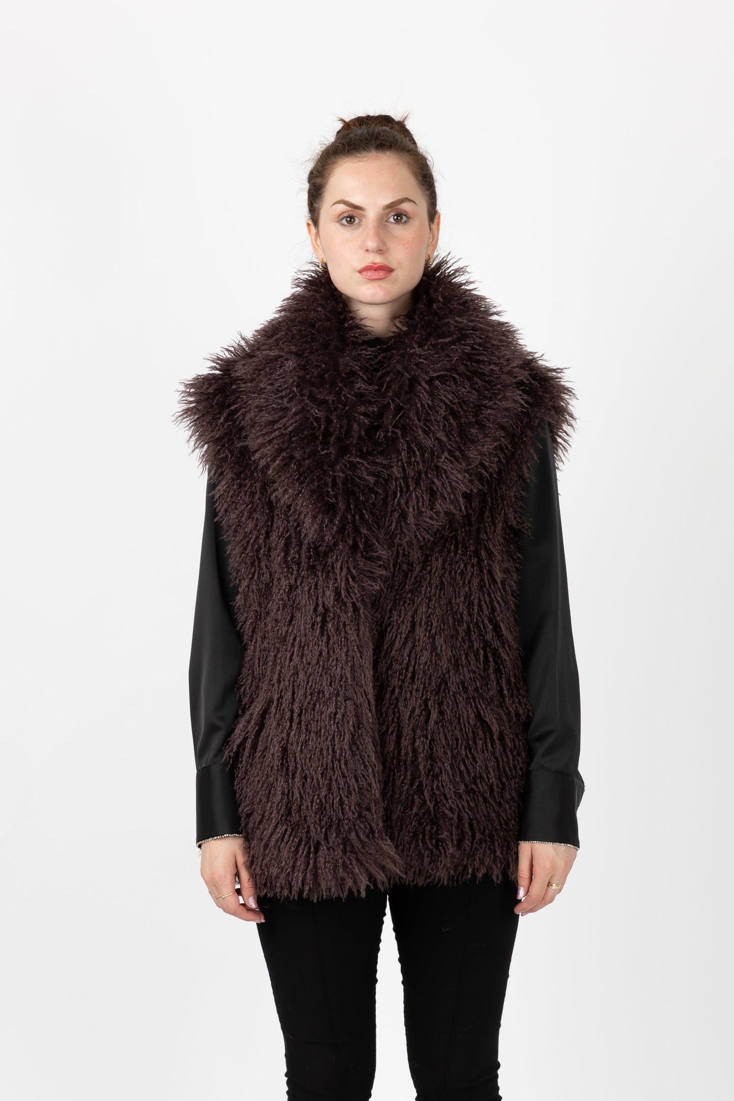 GILET SANS MANCHES EN FAUSSE FOURRURE MOUTON
