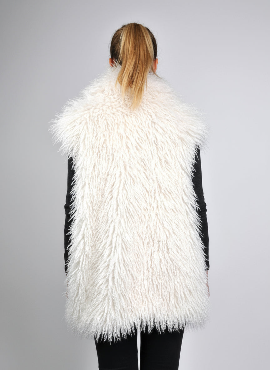 GILET SANS MANCHES EN FAUSSE FOURRURE MOUTON